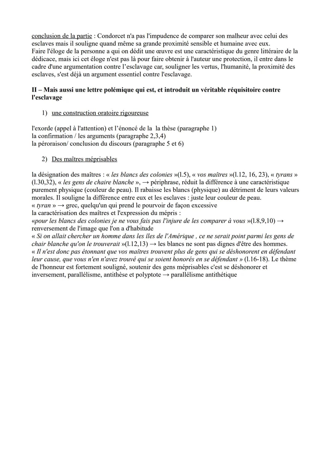 Lecture analytique n°1 : Condorcet, réflexions sur l'esclavage des nègres
1) l'auteur
XVIIème siècle. Personnalité très attachante, il est c
