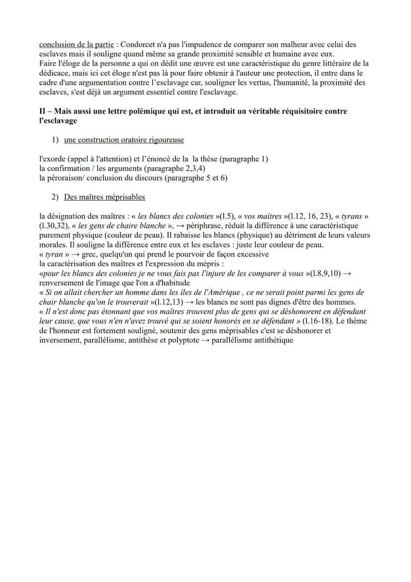 Lecture analytique n°1 : Condorcet, réflexions sur l'esclavage des nègres
1) l'auteur
XVIIème siècle. Personnalité très attachante, il est c