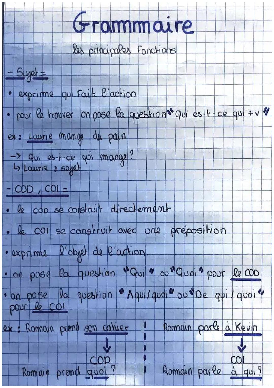 Découvre les Fonctions: Sujet, COD, et COI en Grammaire!