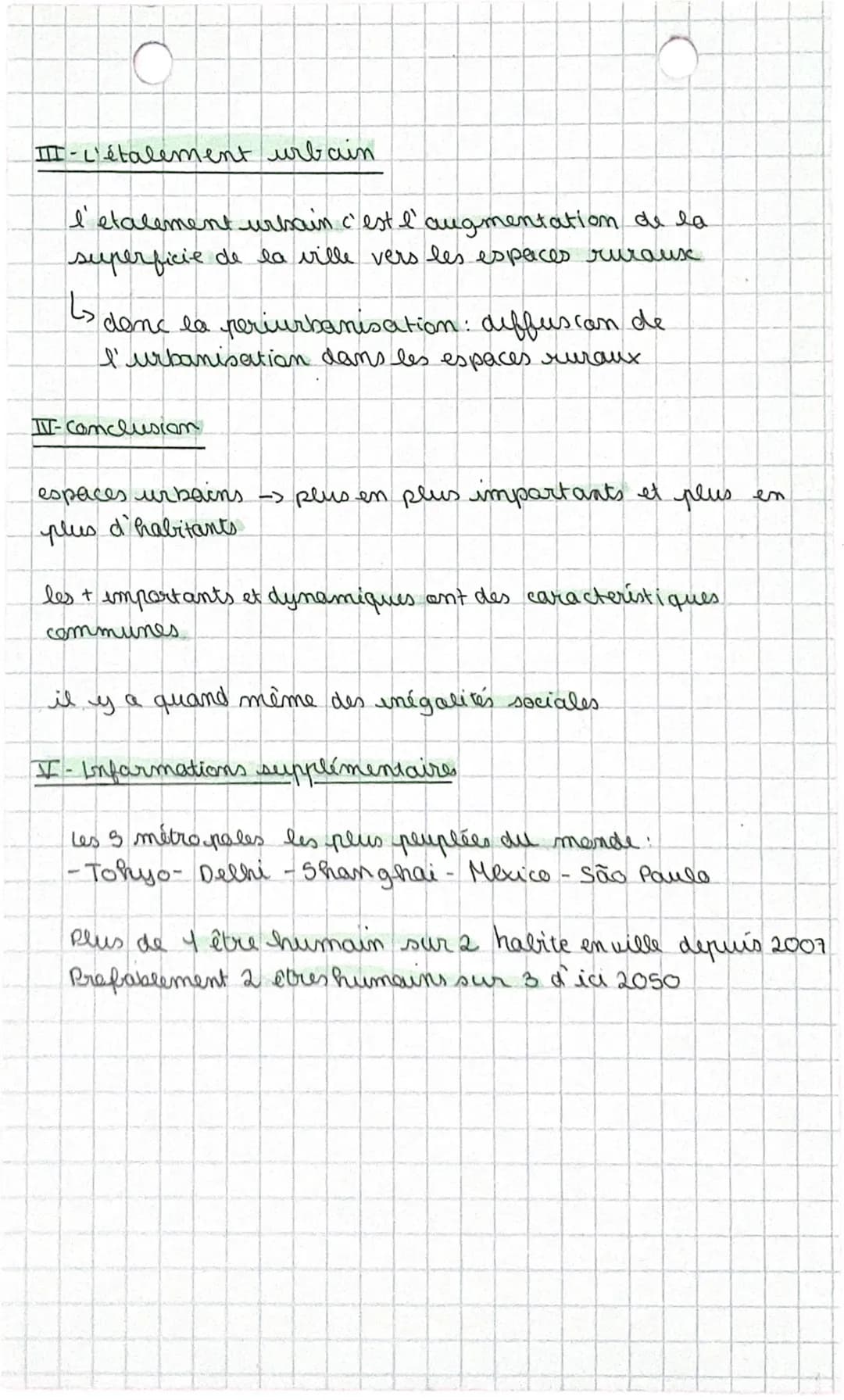 Geographic
Chapitre 1: Espaces et paysages de
l'urbanisation
I- L'urbanisation
l'urbanisation dans le mande-> rapide
L> plus de la moitié de