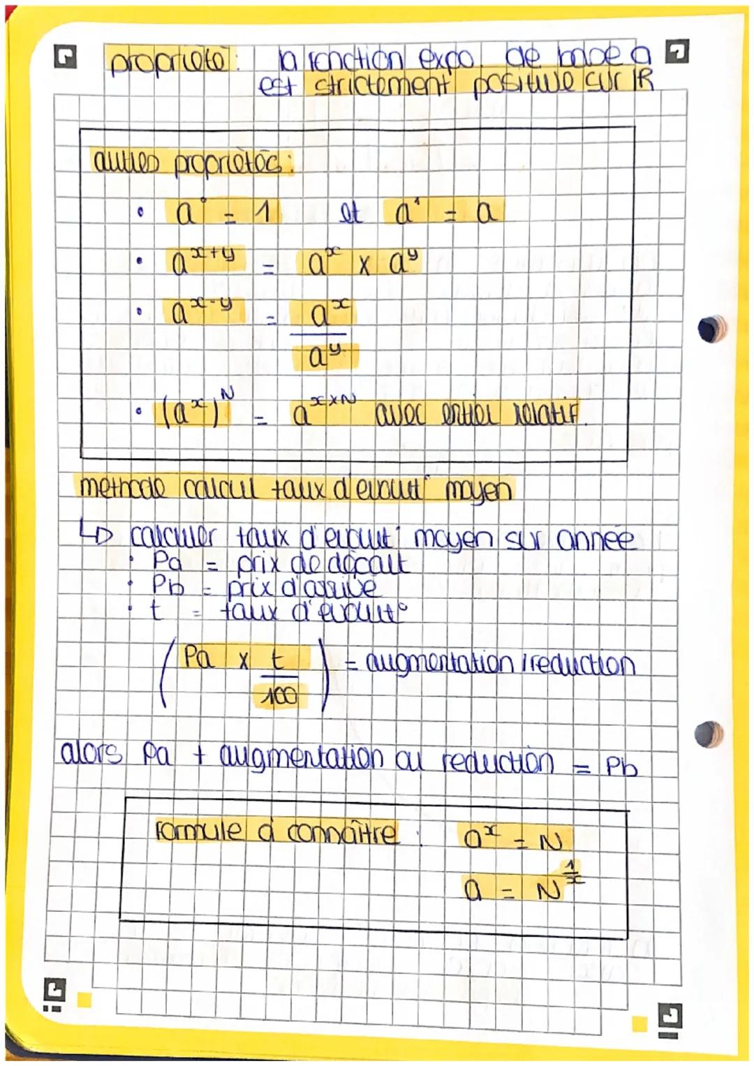 Fonction exponentialle

on considere la auto geometrique de
rawon a definu pou
lle est definio col tout entier natuulа х
En prolongeant son 