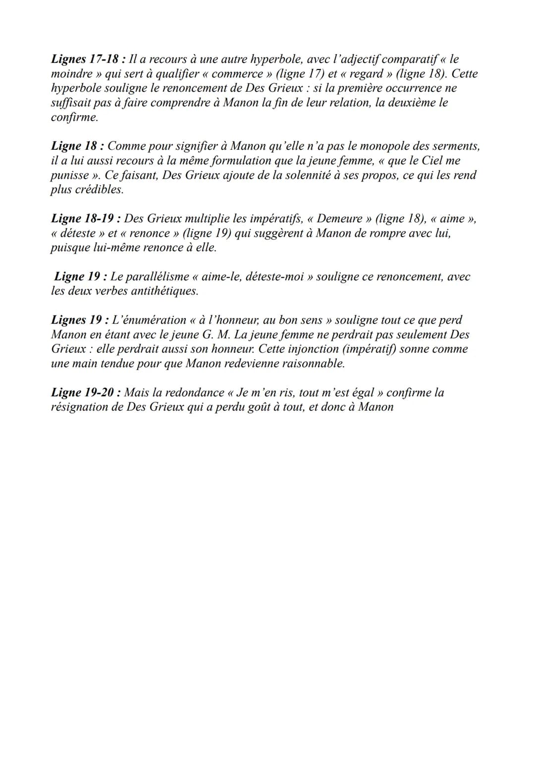 Les Plaintes d'un Amant
Introduction : L'extrait que vous m'avez
demandé d'analyser est tiré du roman-
mémoires Manon Lescaut de l'abbé
Prév