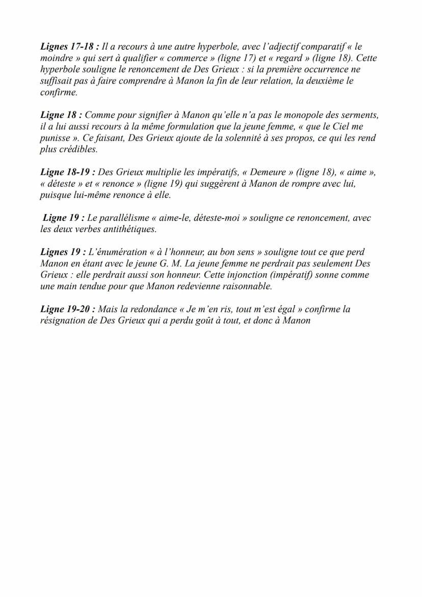 Les Plaintes d'un Amant
Introduction : L'extrait que vous m'avez
demandé d'analyser est tiré du roman-
mémoires Manon Lescaut de l'abbé
Prév
