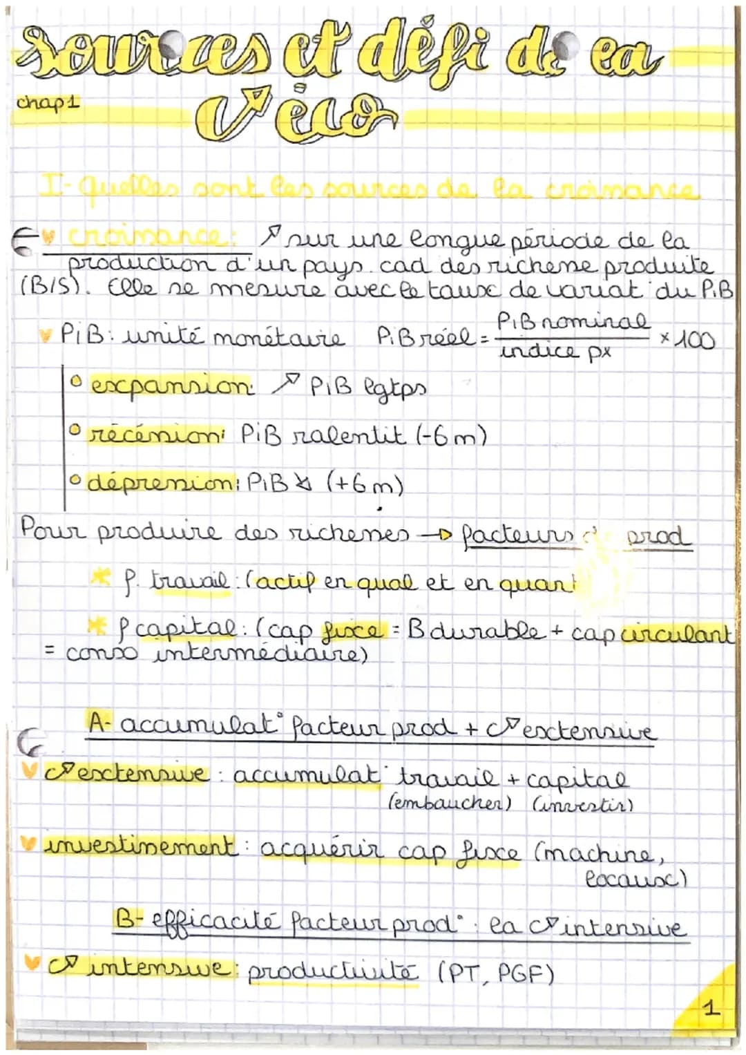 sources et défi di ca
Vilo
chap 1
←v craibsances sur une longue période de la
production d'un pays cad des richesse produite
(BIS). Elle se 