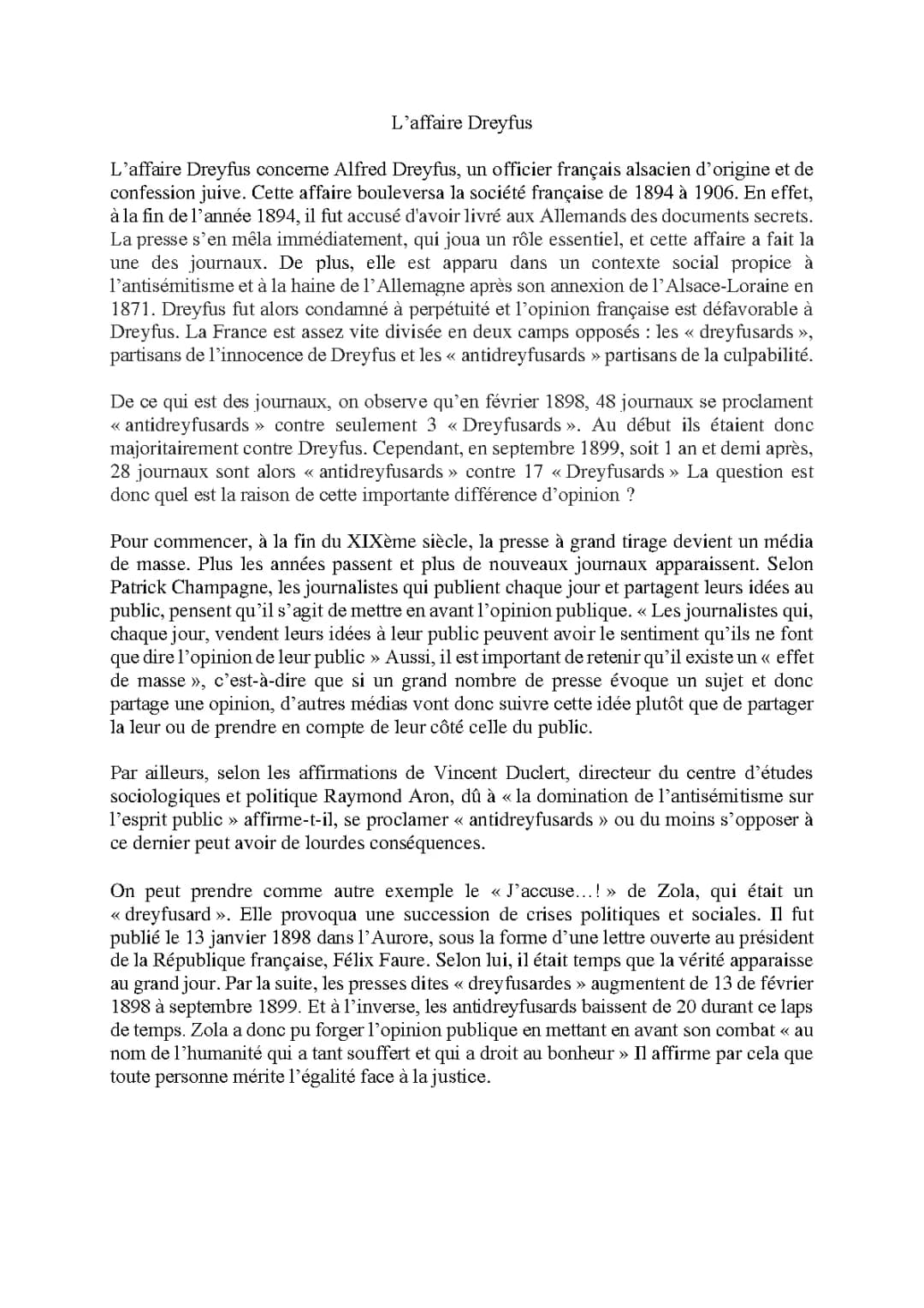L’affaire Dreyfus et la presse