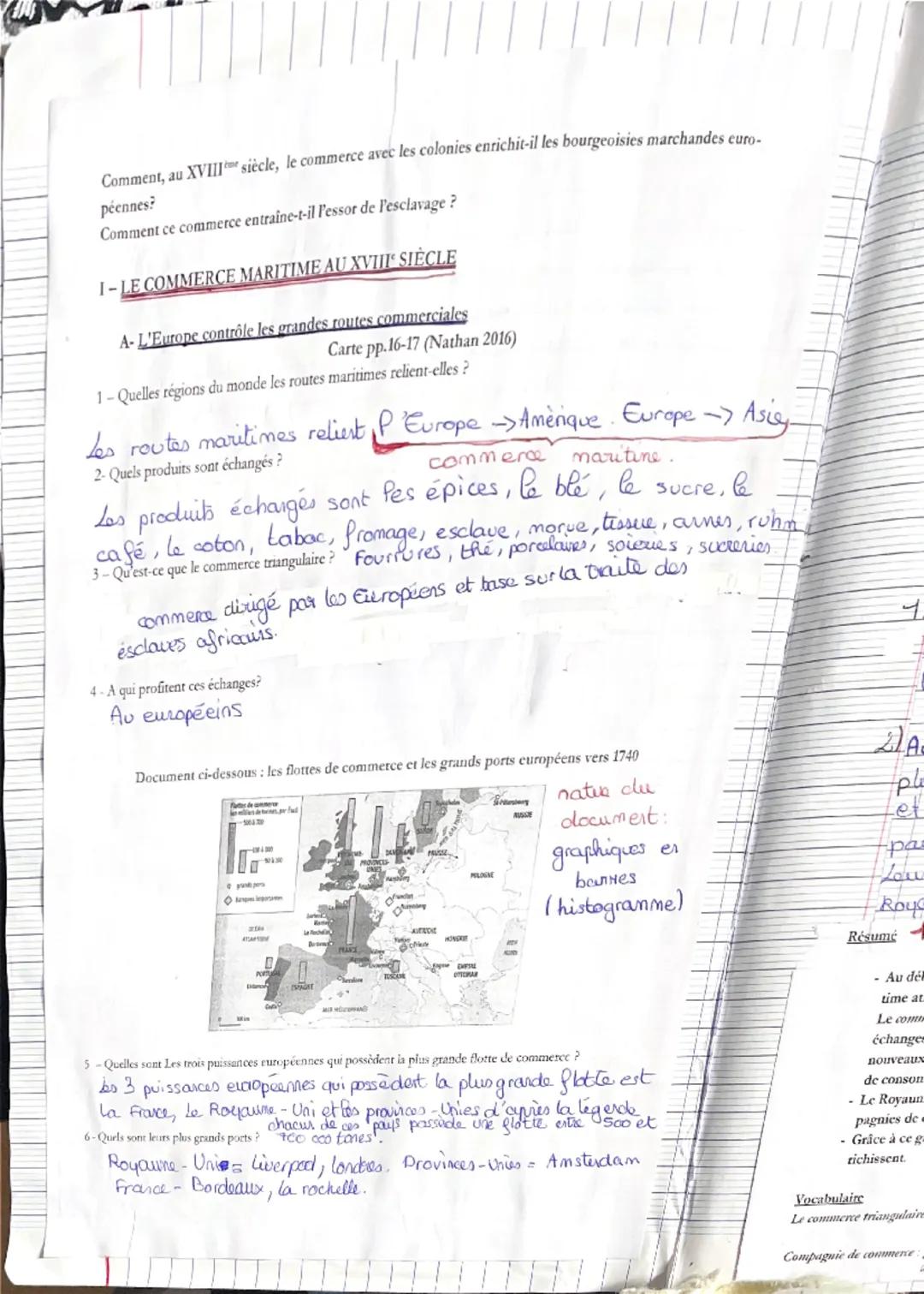H4-C1
BOURGEOISIES MARCHANDES, GRAND COMMERCE ET TRAITES NÉGRIÈRES
AU XVIII SIÈCLE
Introduction
Au milieu du XVIIIe siècle, les États europé