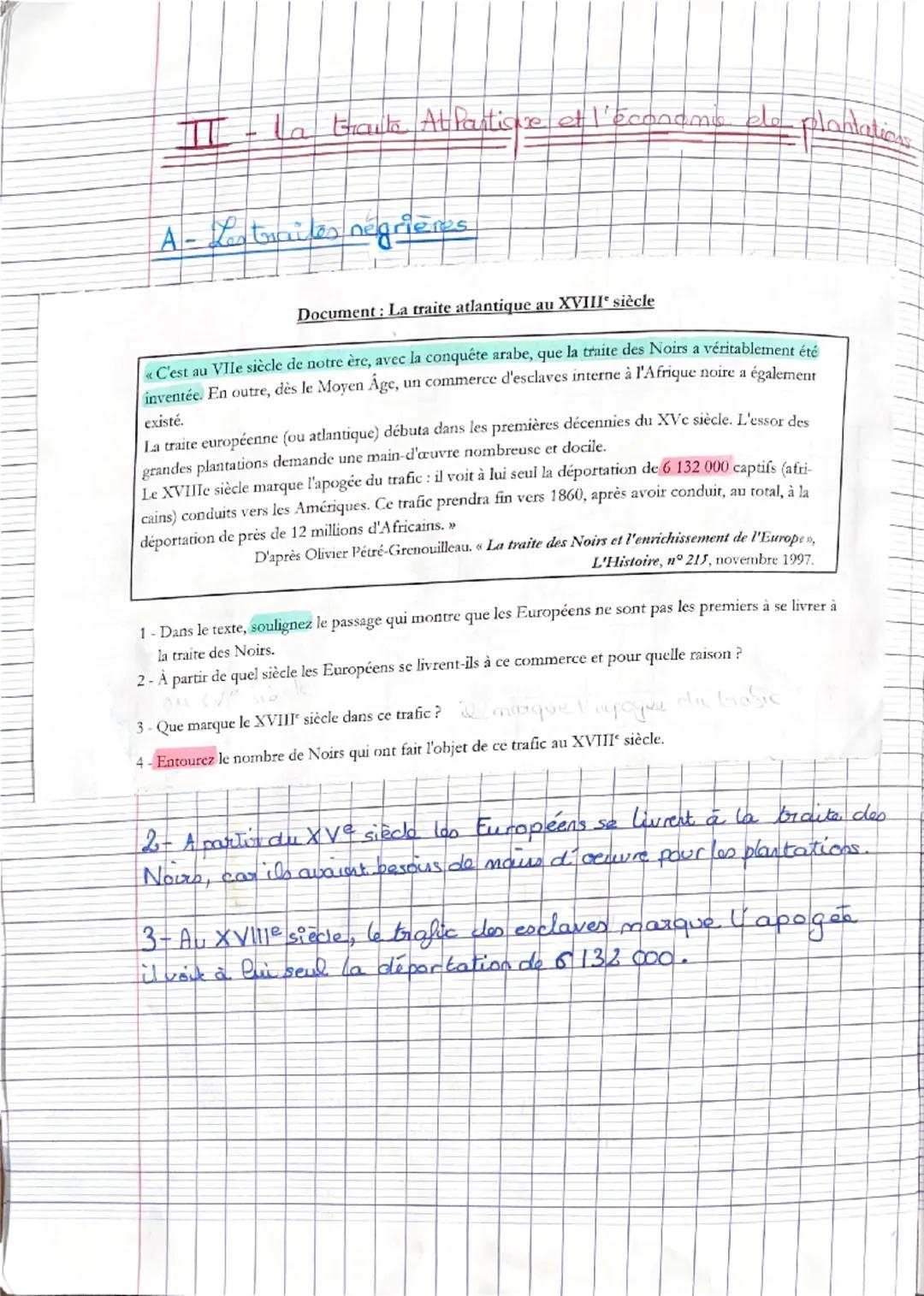 H4-C1
BOURGEOISIES MARCHANDES, GRAND COMMERCE ET TRAITES NÉGRIÈRES
AU XVIII SIÈCLE
Introduction
Au milieu du XVIIIe siècle, les États europé