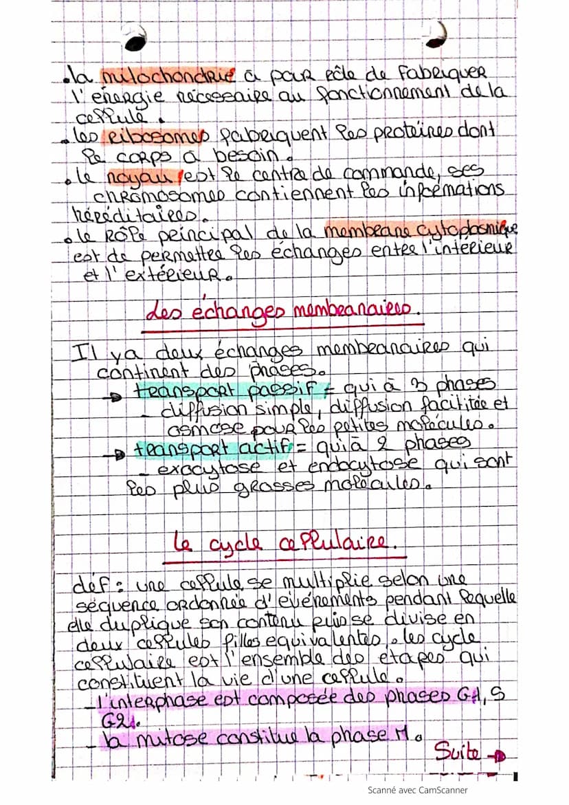 J
La cellules.
def-Elle est considérée comme le plus petite
élément d'un organisme vivant, est constituée
cle nombreuses autres unités ayant