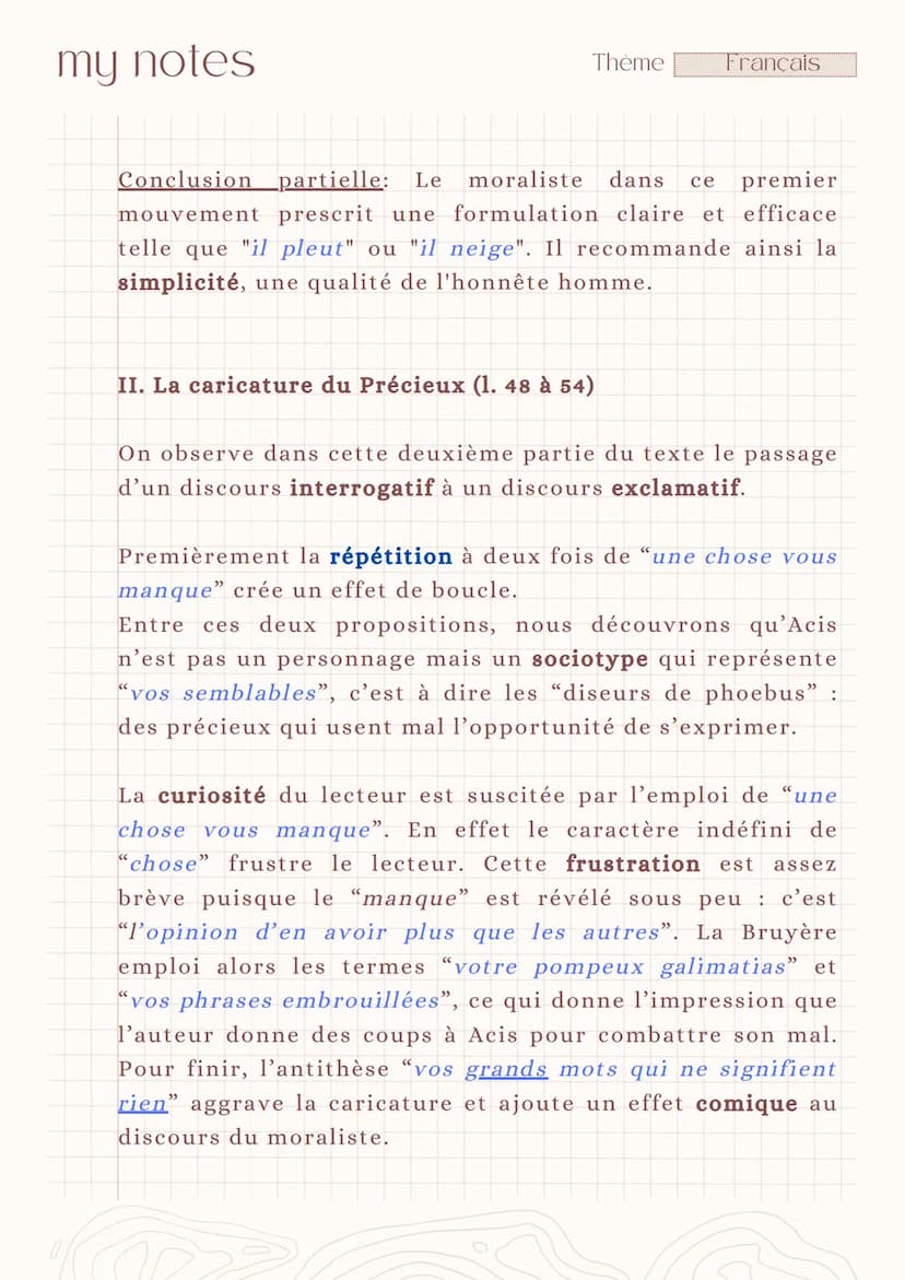 my notes
Thème
Français
Acis (v, 7)
-
Les Caractères.
Introduction
La Bruyère
Le XVIIème siècle, siècle du classicisme, est caractérisé par 