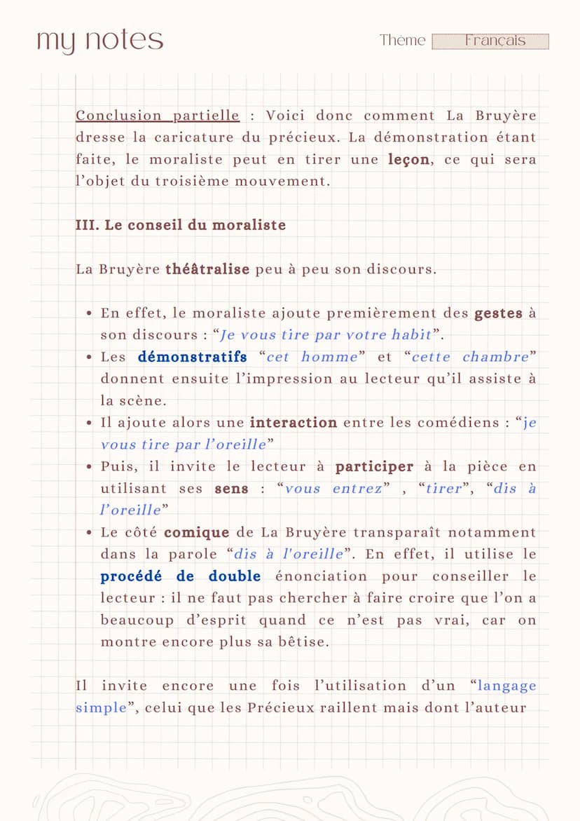 my notes
Thème
Français
Acis (v, 7)
-
Les Caractères.
Introduction
La Bruyère
Le XVIIème siècle, siècle du classicisme, est caractérisé par 