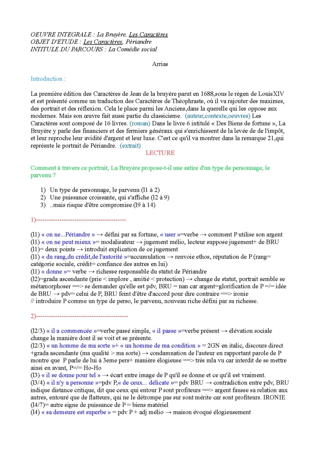 La Bruyère et Les Caractères : Résumé et Analyse Facile