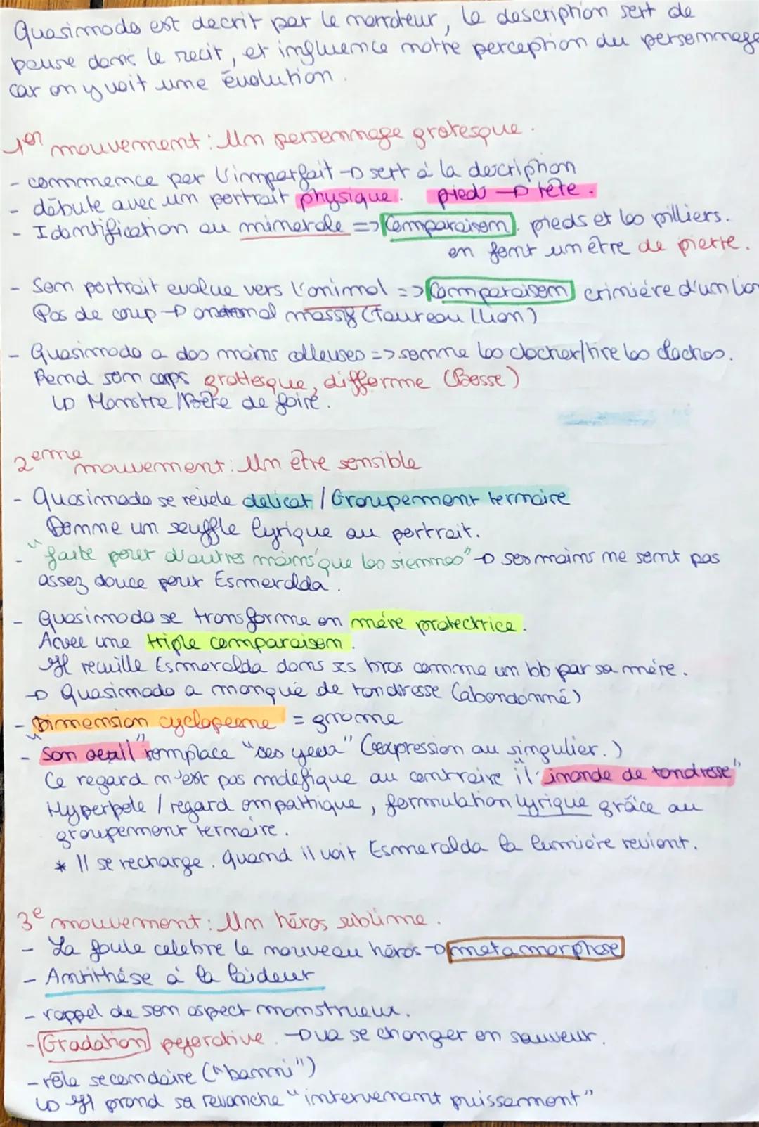# Comment s'opere la metamorphose de quasimode du
grotesque vers le sublime?

Texte BAC

Victor Hugo Notre Dame de Paris-1831. «L'enlèvement