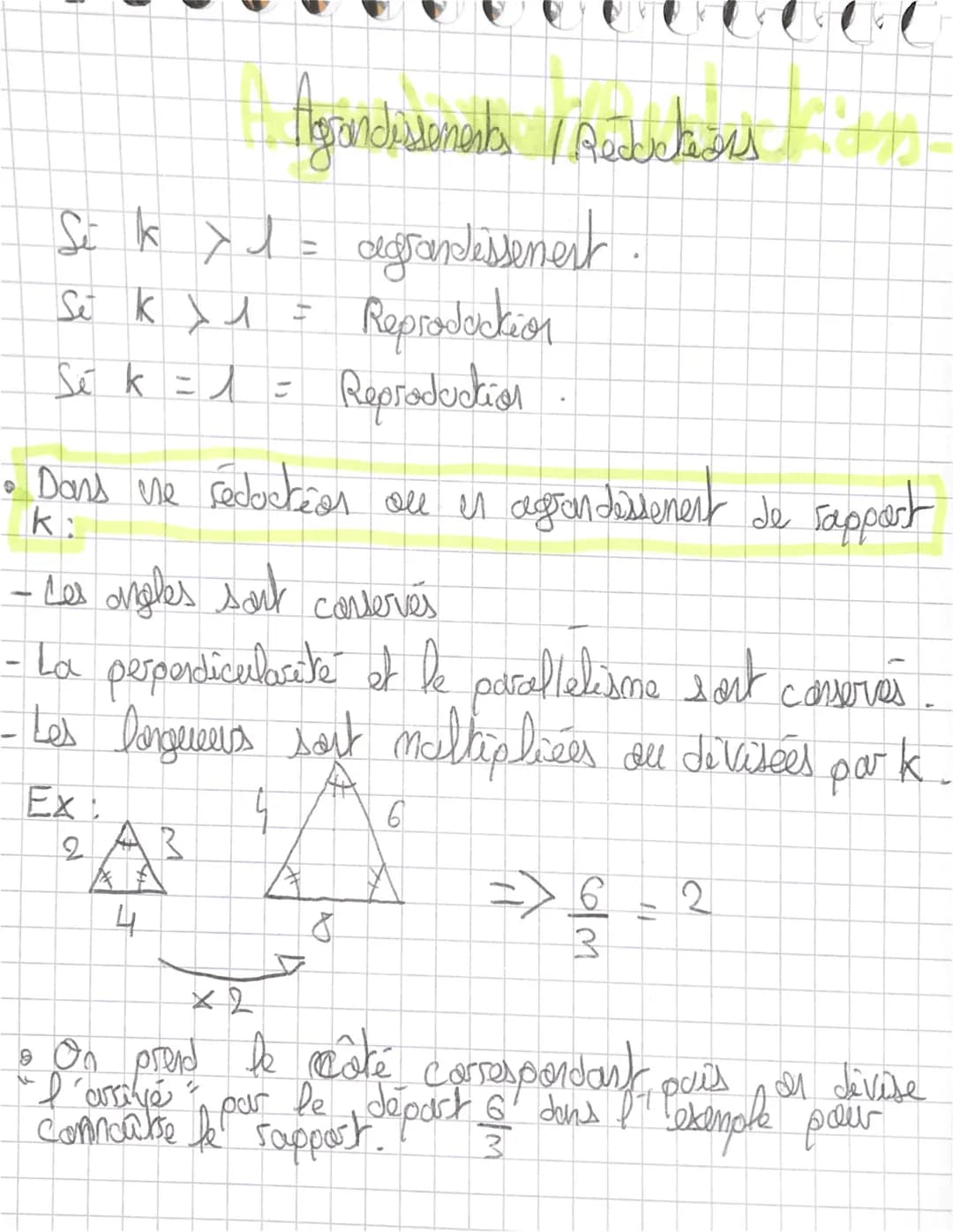 Si k x 1 = agrandessenest
J
Se k X 1 = Reproduction
Se k = 1 =
Reproduction
Agrandissement Ardeations,
• Dans une réduction ou en agrandisse