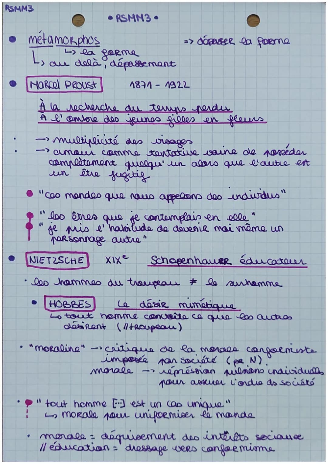 RSMM1
quête universelle : Et le monde se cherche.
paradoxeale: on devrait ns connaître, sujet
de la recherche et objet
PASCAL
HLP philosophi