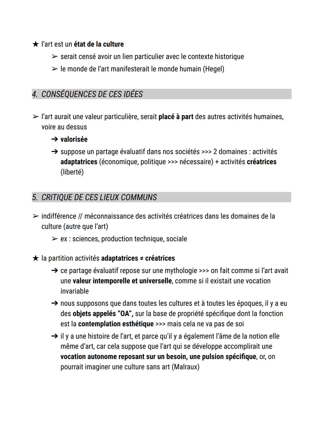 INTRODUCTION
L'art et la culture
1. ART (BEAUX-ARTS): 4 DIRECTIONS DE RÉFLEXIONS
1. Notion d'art
2. Artistes (nature de son
activité, créati