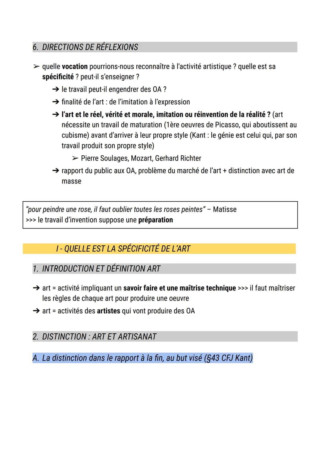 INTRODUCTION
L'art et la culture
1. ART (BEAUX-ARTS): 4 DIRECTIONS DE RÉFLEXIONS
1. Notion d'art
2. Artistes (nature de son
activité, créati