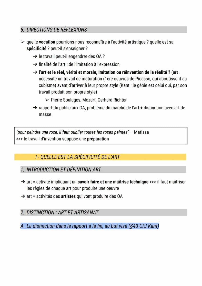INTRODUCTION
L'art et la culture
1. ART (BEAUX-ARTS): 4 DIRECTIONS DE RÉFLEXIONS
1. Notion d'art
2. Artistes (nature de son
activité, créati