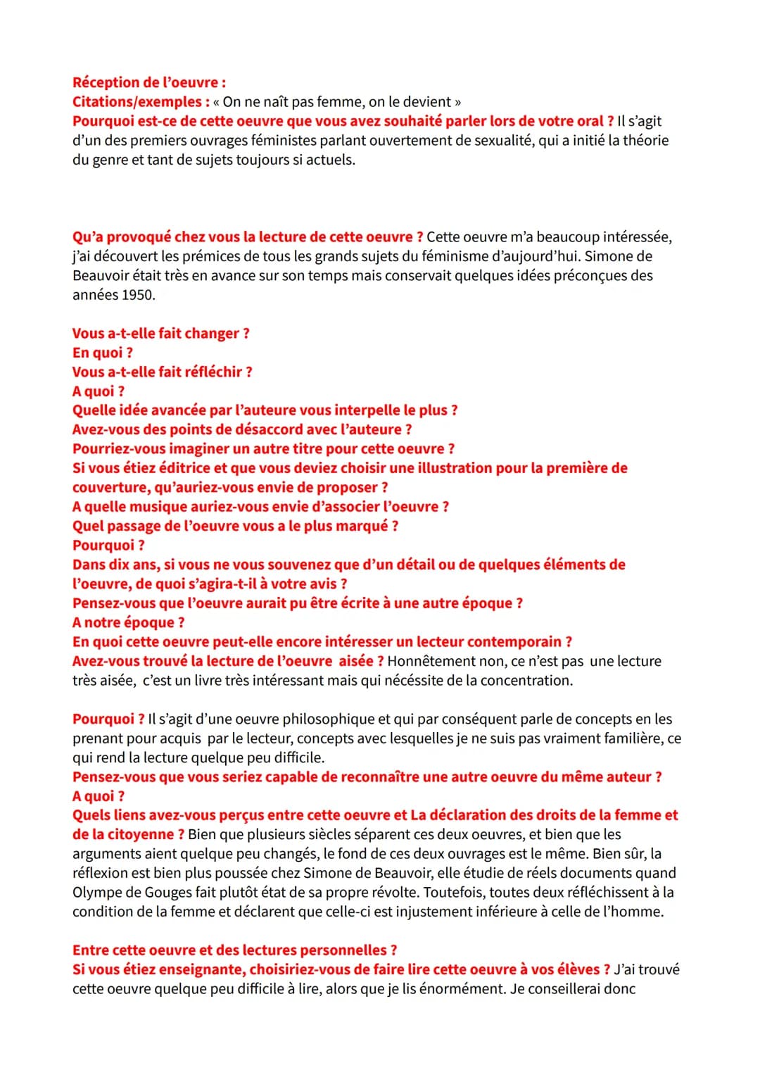 Tout d'abord, quelques précisions sur l'auteur : Simone de Beauvoir est née en 1908 à Paris et
morte dans cette même ville en 1986. Elle éta