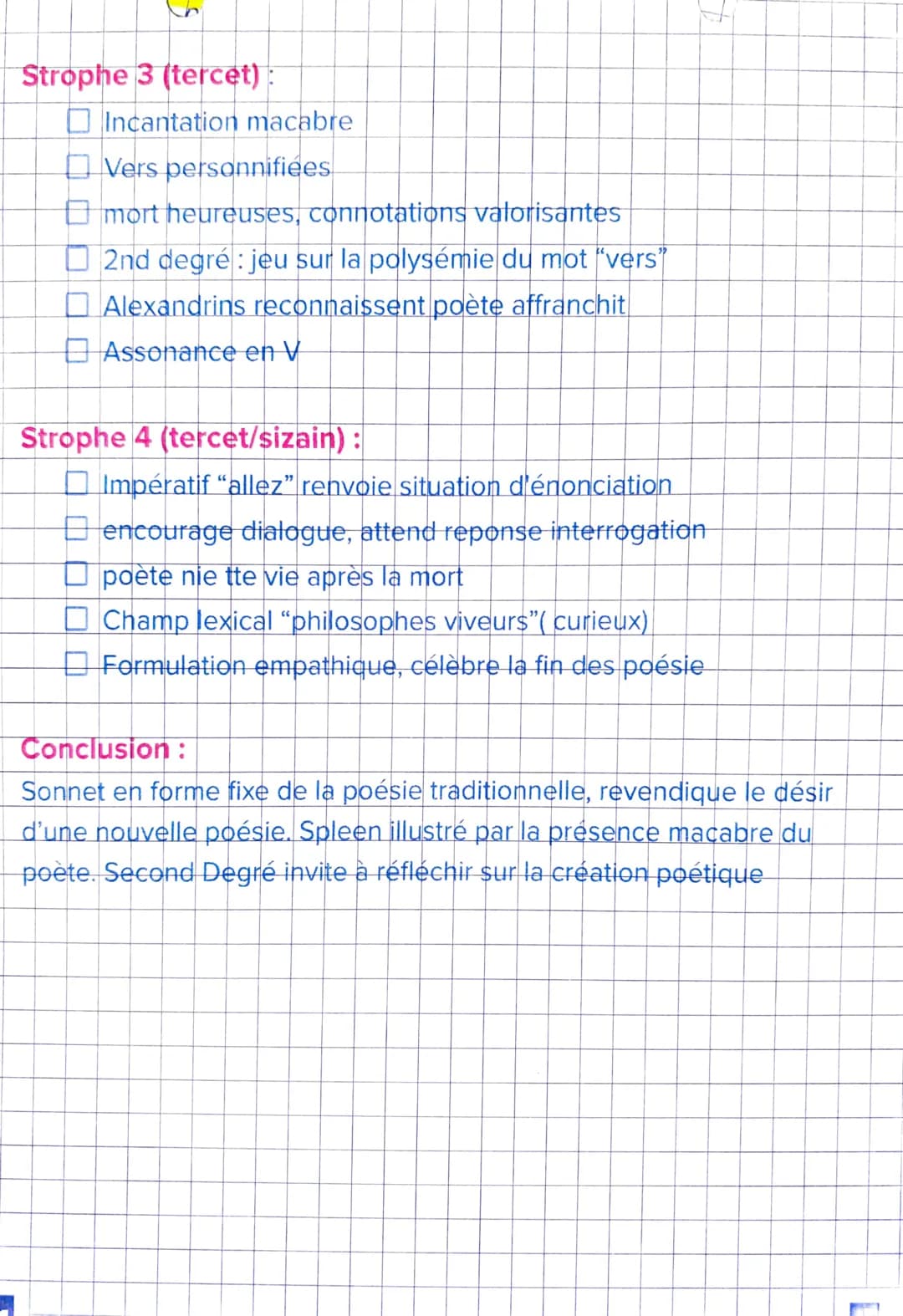L
Introduction
Un sonnet titre en forme d'oxymore
2-LE MORT JOYEUX
poète désigner comme mort heureux
Poème est un hymne au monde souterrain,