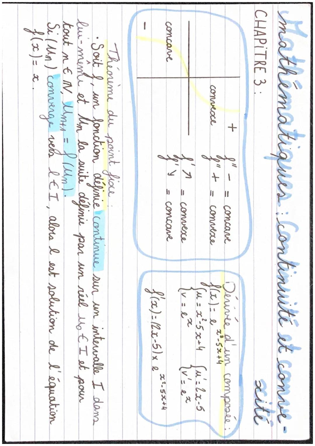 Mathématiques : Continuité et conse -
CHAPITRE 3:

concave

convexe

+

convexe

01"
"+
=
concave
=
17
=
convexe
=
concave

Théorime du poin
