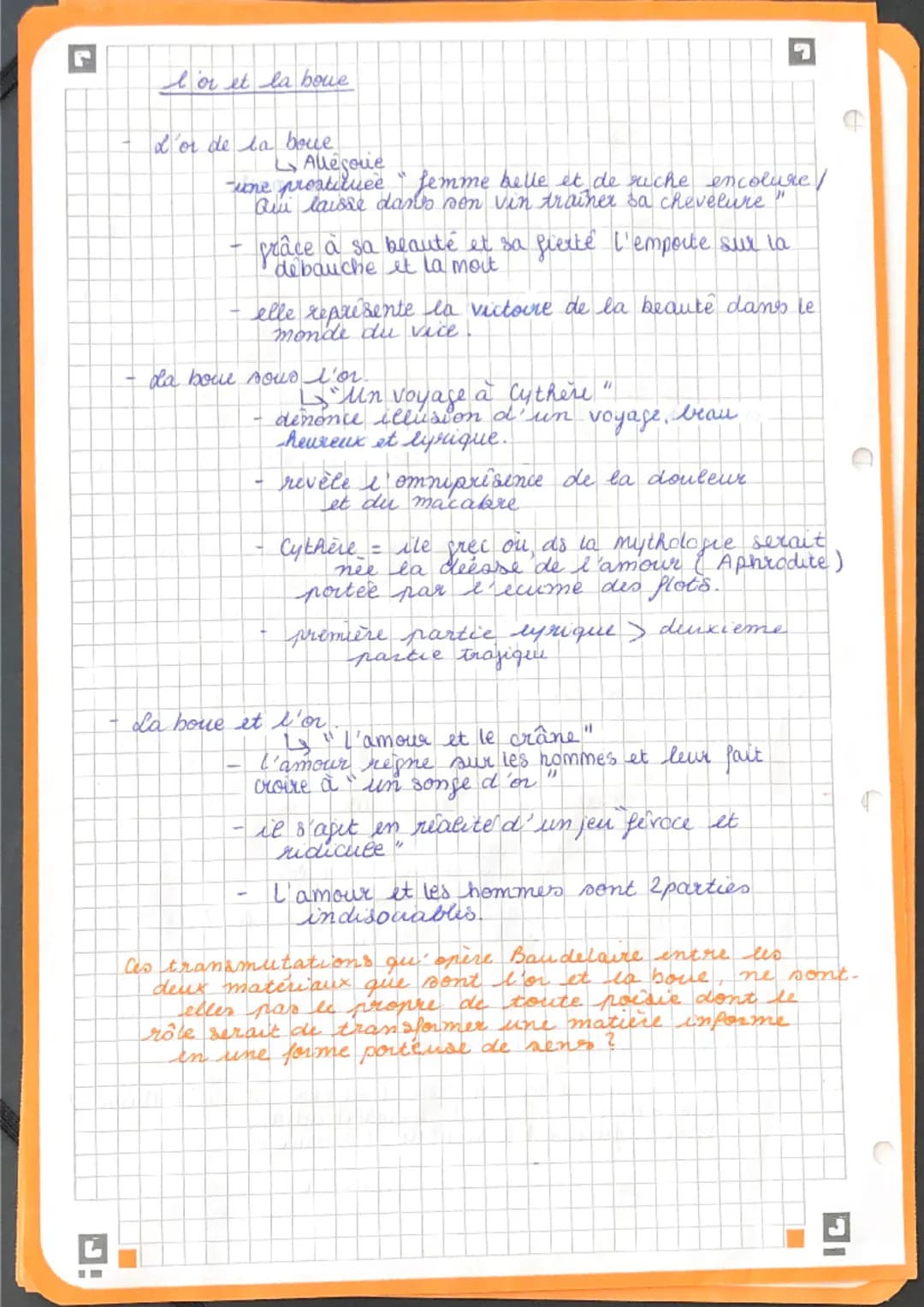 alchimie poidique la boue et l'or.
dissertation
introduction
Charles Baudelaire est un poète maudit de part la vie
qu'il mine et de part son