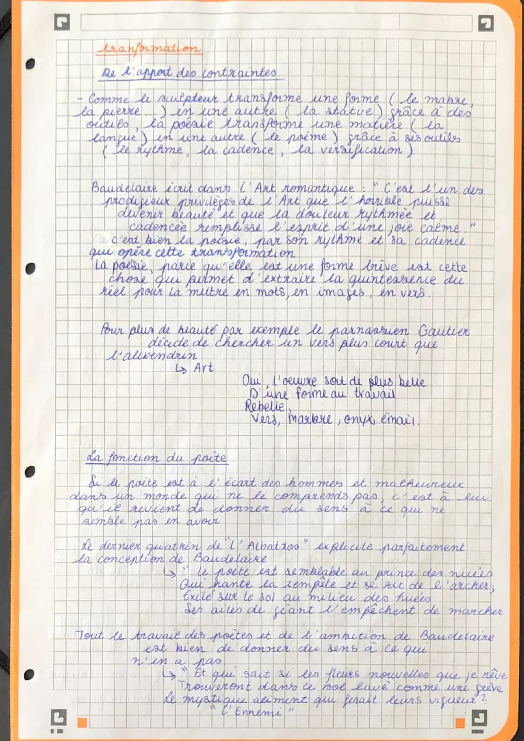 alchimie poidique la boue et l'or.
dissertation
introduction
Charles Baudelaire est un poète maudit de part la vie
qu'il mine et de part son