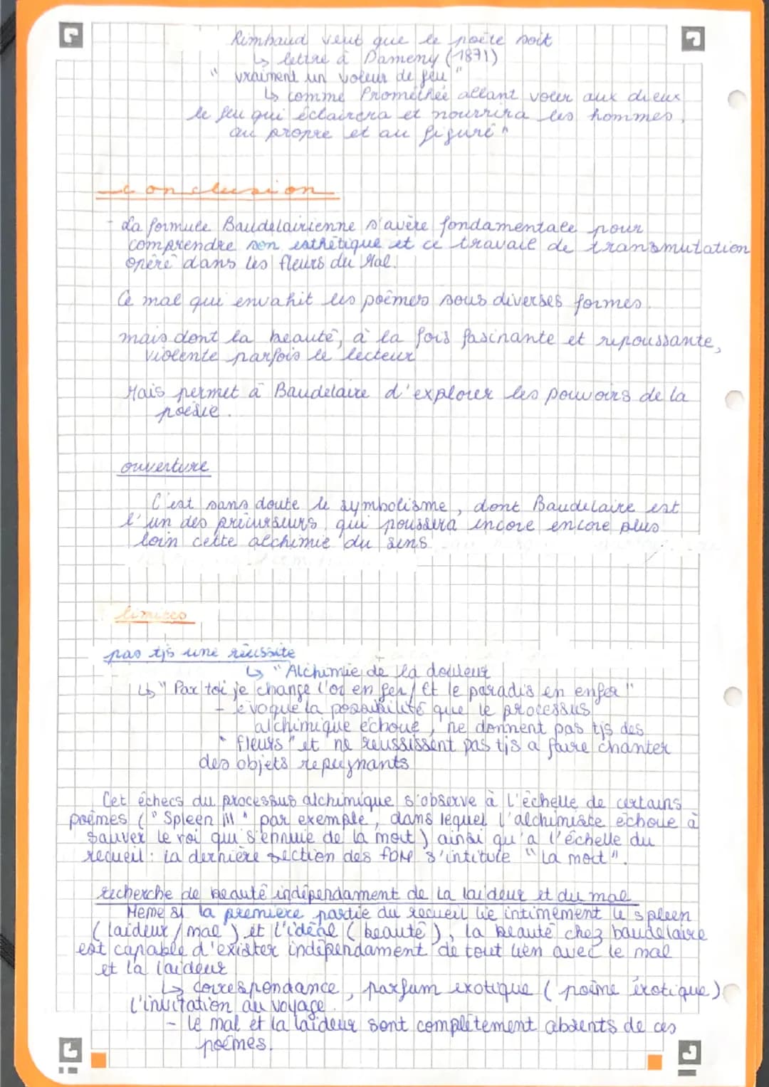 alchimie poidique la boue et l'or.
dissertation
introduction
Charles Baudelaire est un poète maudit de part la vie
qu'il mine et de part son