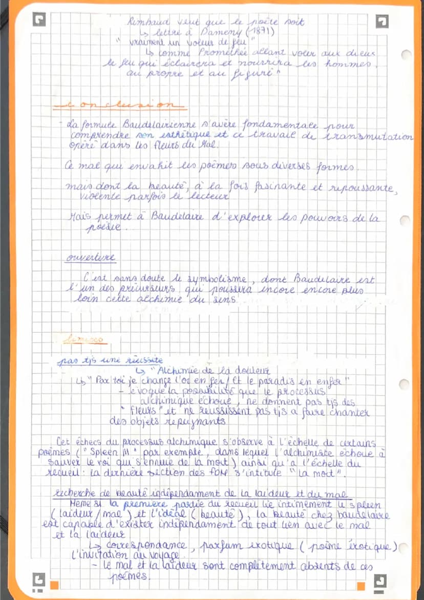 alchimie poidique la boue et l'or.
dissertation
introduction
Charles Baudelaire est un poète maudit de part la vie
qu'il mine et de part son
