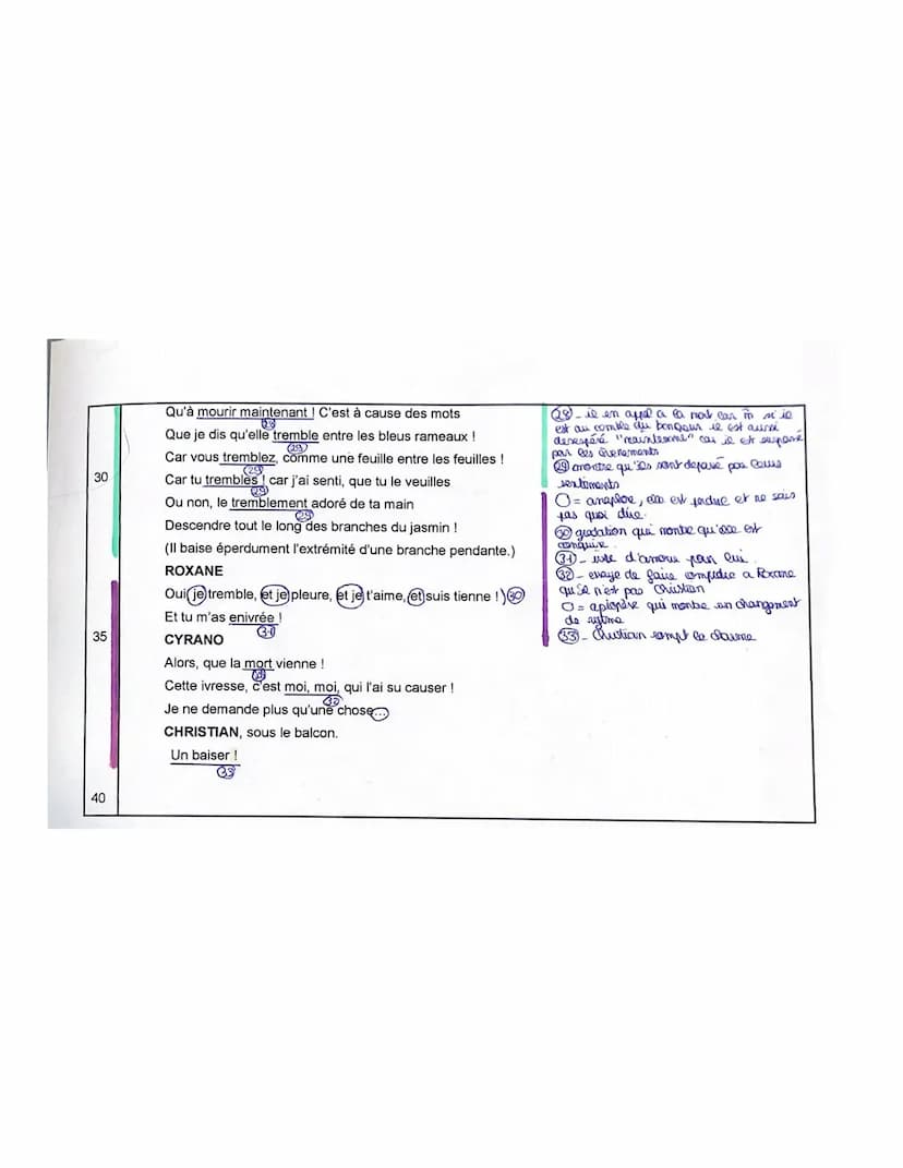 Pes mouvements:
: la déclaration lyrique
: le discours a double sens
1: le retour à la normale
TEXTE 5
9
15
25
Le théâtre du XVIIe siècle au
