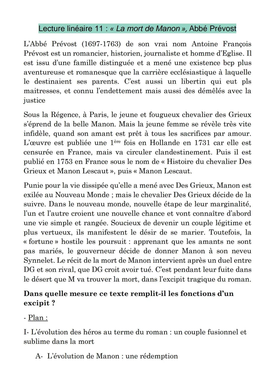 Découverte de 'La mort de Manon' : personnages, tragédie et rédemption