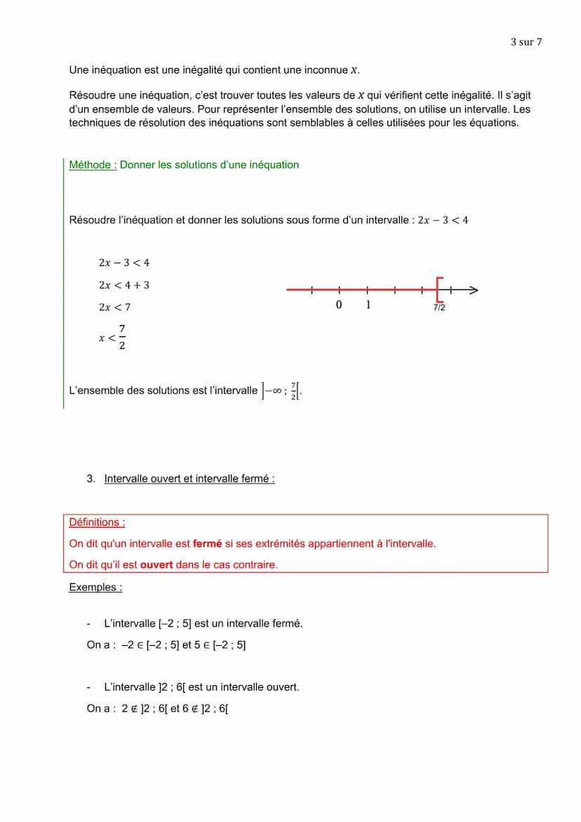 I. Intervalles de R
1. Notations :
NOMBRES RÉELS
(Partie 2)
L'ensemble de tous les nombres réels x tels que 2 ≤ x ≤ 4 peut se représenter su