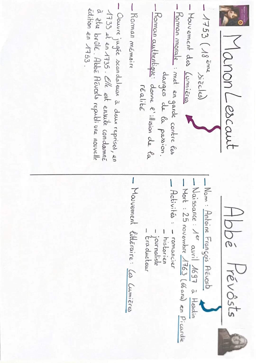 Fiche dissertation Manon Lescaut