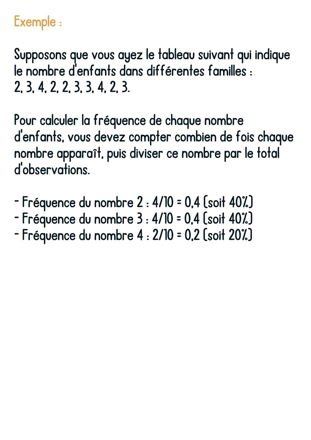 @avoirsonbrevet
Maths
Les calculs de moyennes et de
fréquences
Calcul de la moyenne :
Pour calculer la moyenne d'un ensemble de valeurs, il
