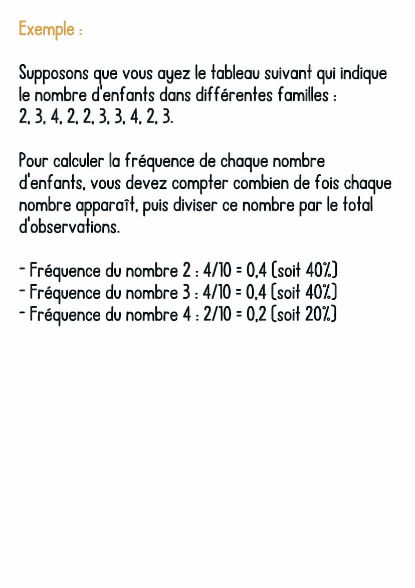 @avoirsonbrevet
Maths
Les calculs de moyennes et de
fréquences
Calcul de la moyenne :
Pour calculer la moyenne d'un ensemble de valeurs, il
