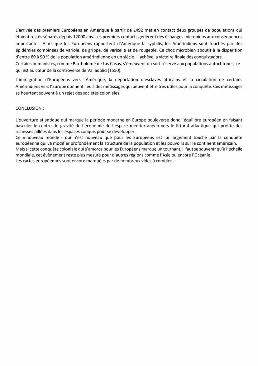 H2-1 L'OUVERTURE ATLANTIQUE
LES CONSEQUENCES DE LA DECOUVERTE DU NOUVEAU MONDE
Introduction :
1453: la ville de Constantinople est prise par