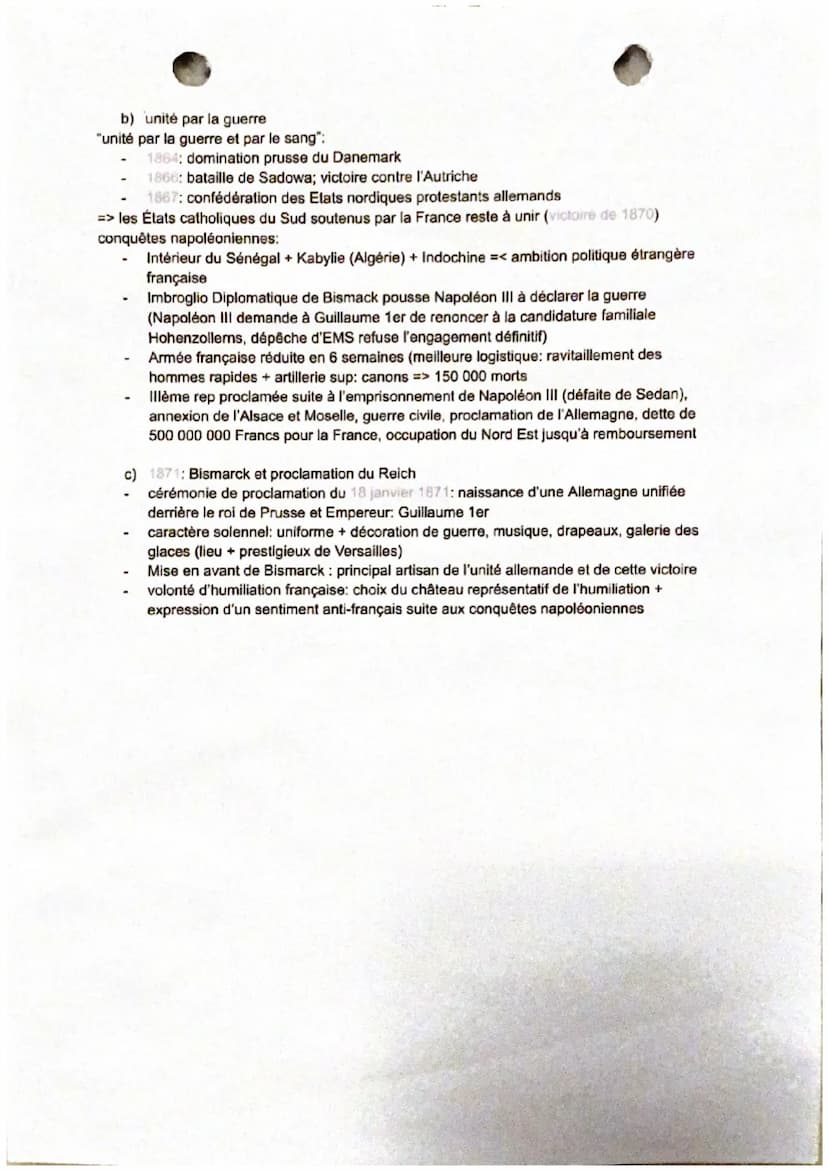 La France et le construction de nouveaux états par la guerre et la diplomatie
Seconde moitié du XIXème marquée en France par une politique d