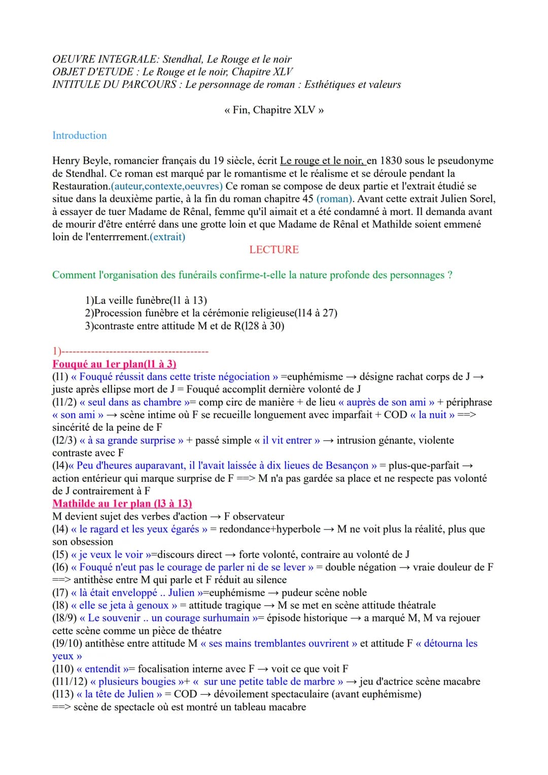 OEUVRE INTEGRALE: Stendhal, Le Rouge et le noir
OBJET D'ETUDE: Le Rouge et le noir, Chapitre XLV
INTITULE DU PARCOURS : Le personnage de rom