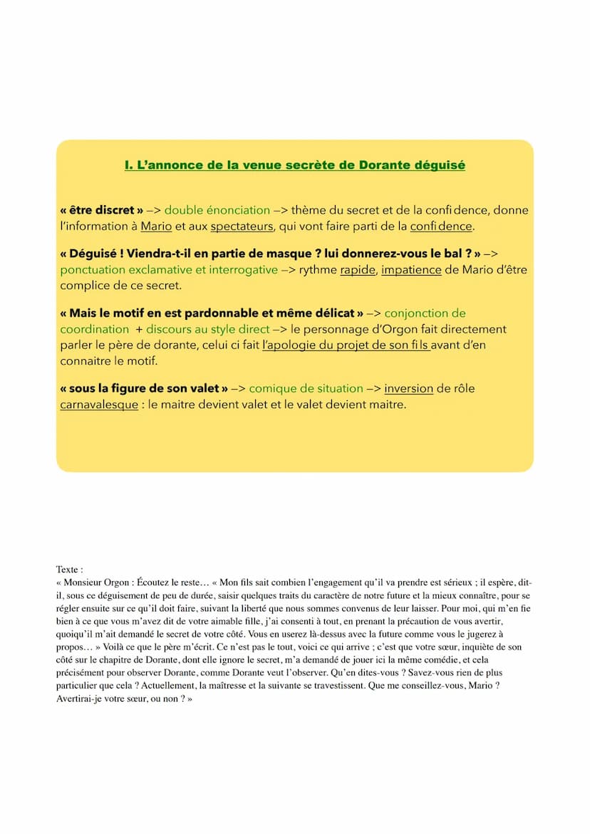Texte 8: << Double
stratagème >>
Acte I scène 4
Intro :
- Accroche : Marivaux est un dramaturge français du 18 ème siècle faisant parti du
m