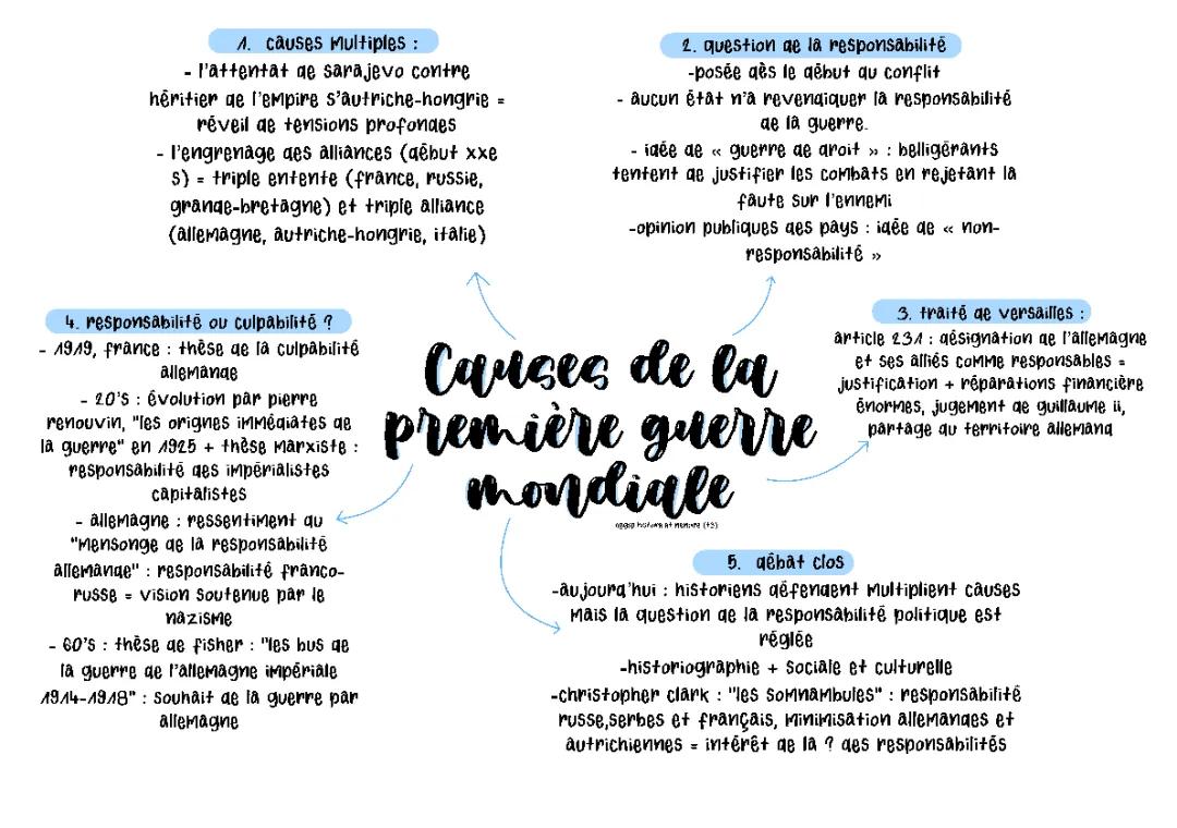 Quelles sont les 3 causes principales de la Première Guerre mondiale et ses conséquences