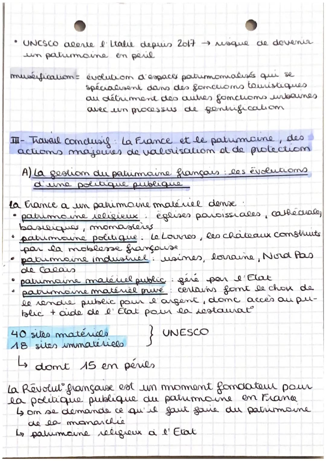 1
Identifier
HGGSP
protéger et valouser le patrimoime!
enjeux géopolitiques.
Introduction
patrimoine = ensemble de biens hérités du passé qu