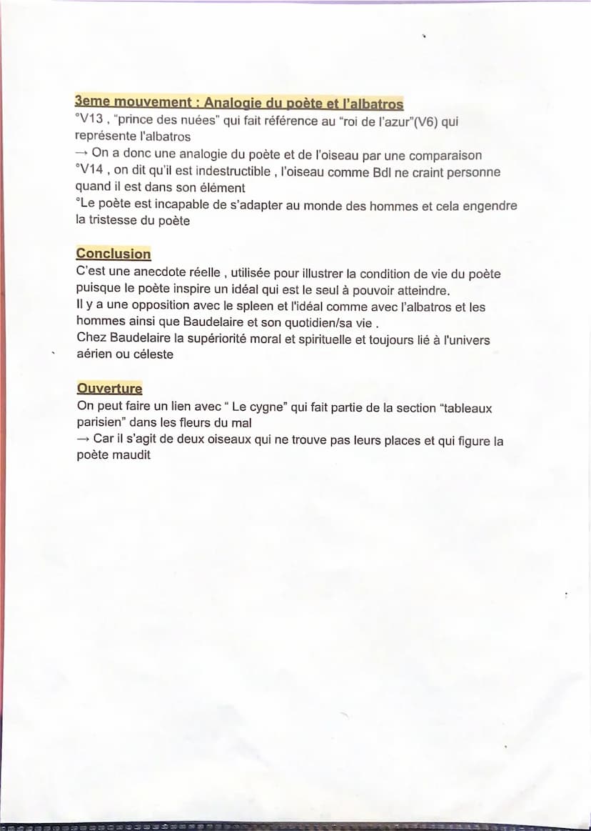 L'albatros
Introduction
°Les fleurs du mal, Baudelaire, 1857, section "spleen et idéal"
°4 quatrains, alexandrin, en rimes croisées
*Ce poèm