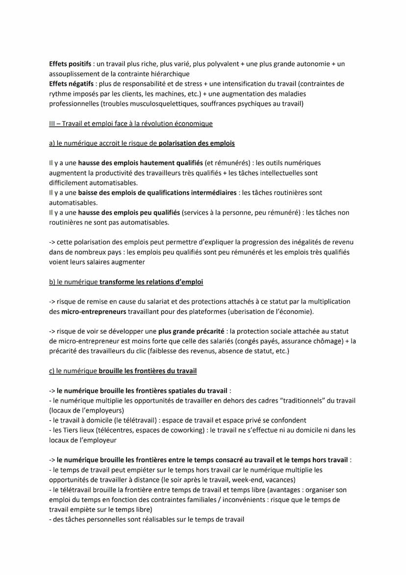 Chapitre 10: Quelles mutations du travail et de l'emploi ?
1- Les multiples dimensions du travail et de l'emploi
a) travail, emploi, activit