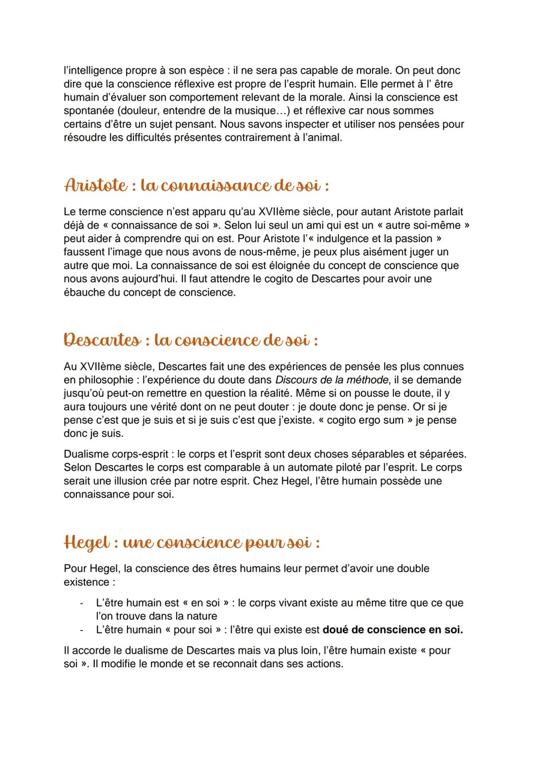 La conscience
Qu'est-ce que la conscience ?
On << prend conscience »> = réaliser quelque chose, découvre une vérité soudaine
On « perd consc