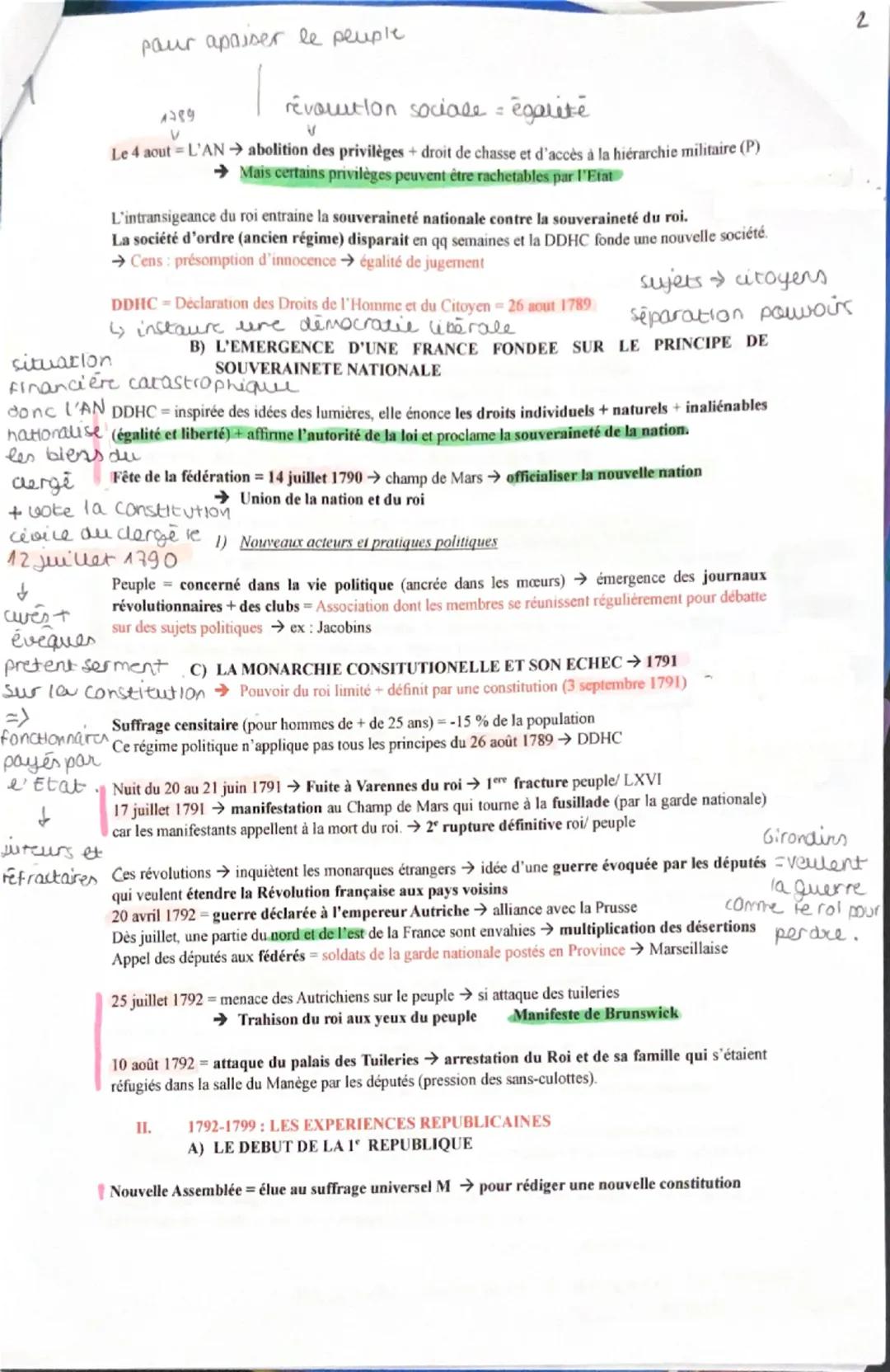 FICHE TI CH 1: REVOLUTION FRANCAISE ET EMPIRE, UNE
NOUVELLE CONCEPTION DE LA NATION
Introduction: RF =1789-1804 Révolution: changement bruta