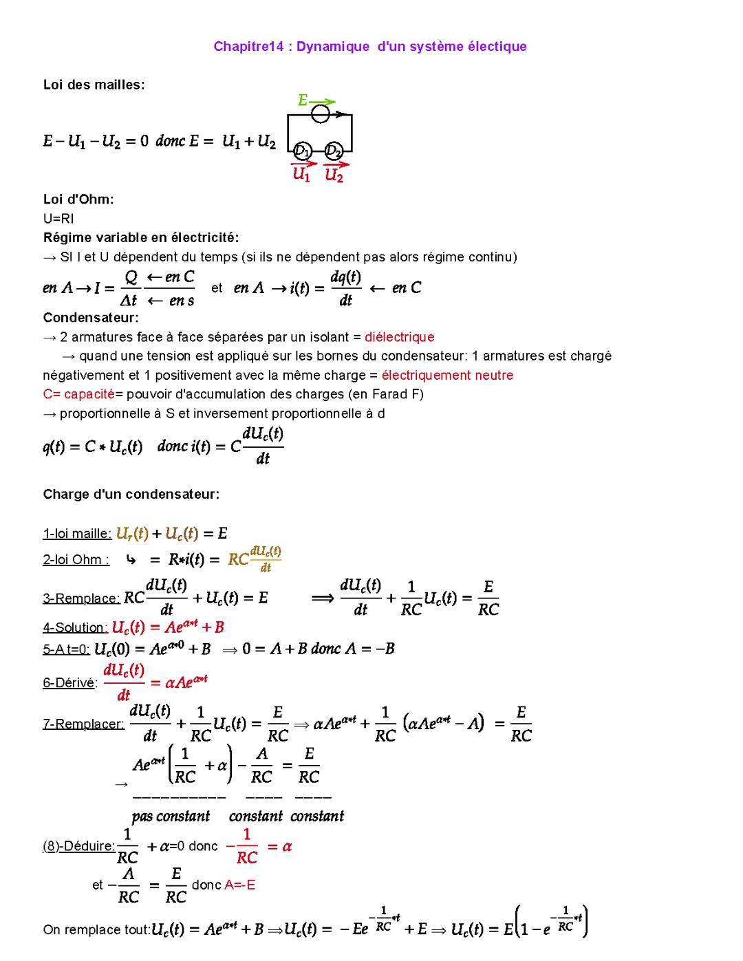 Comprendre la dynamique du système électrique : Chapitre 14 sur la loi des mailles et d'Ohm