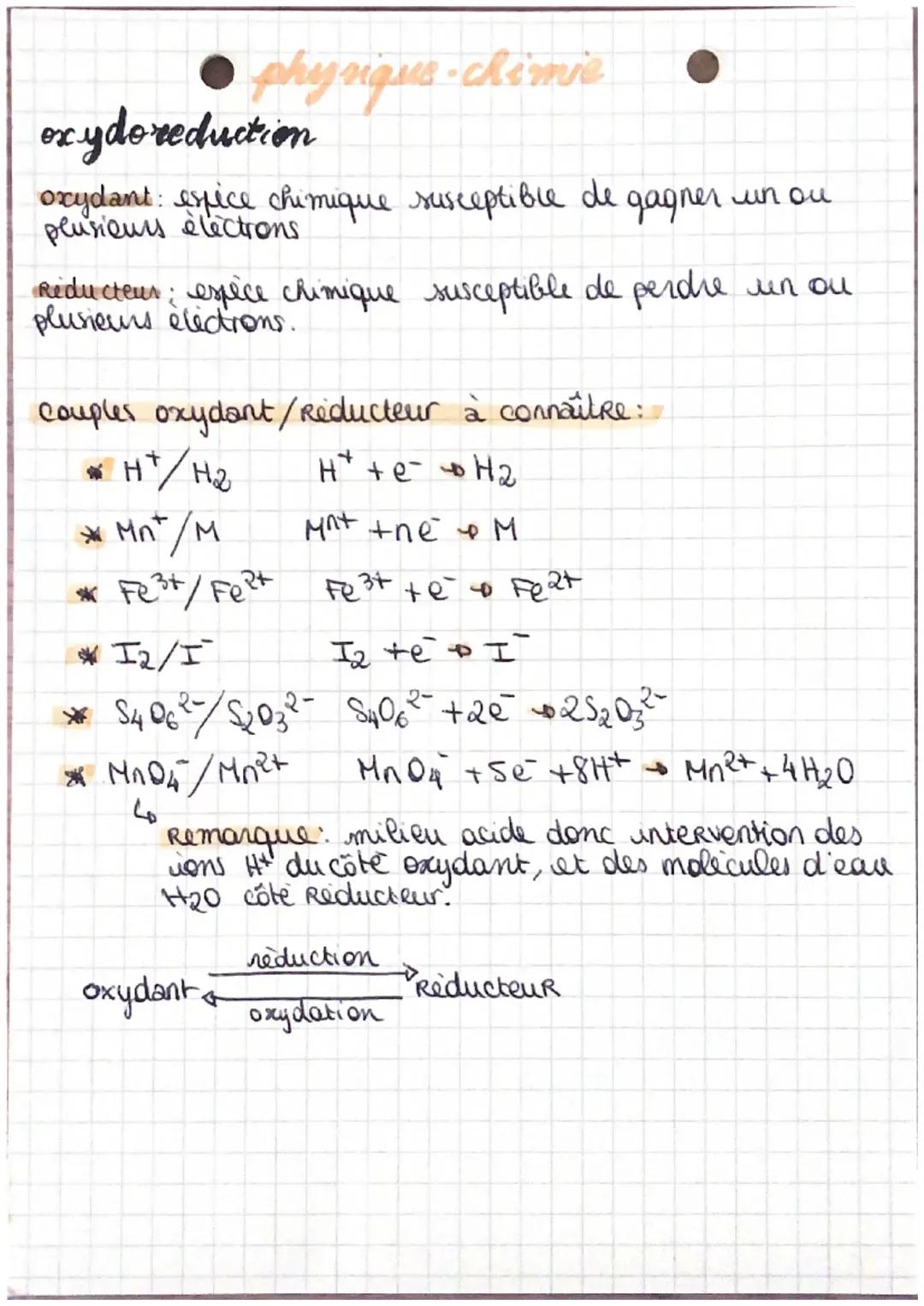Réaction d’oxydoréduction 
