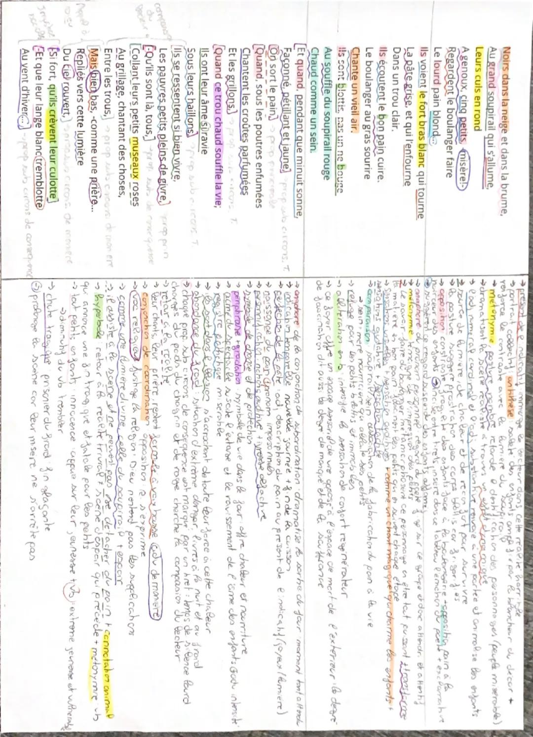 Noirs dans la neige et dans la brume,
Au grand soupirail qui s'allume,
Leurs culs en rond
A genoux, cing petits, misère!
Regardent le boulan