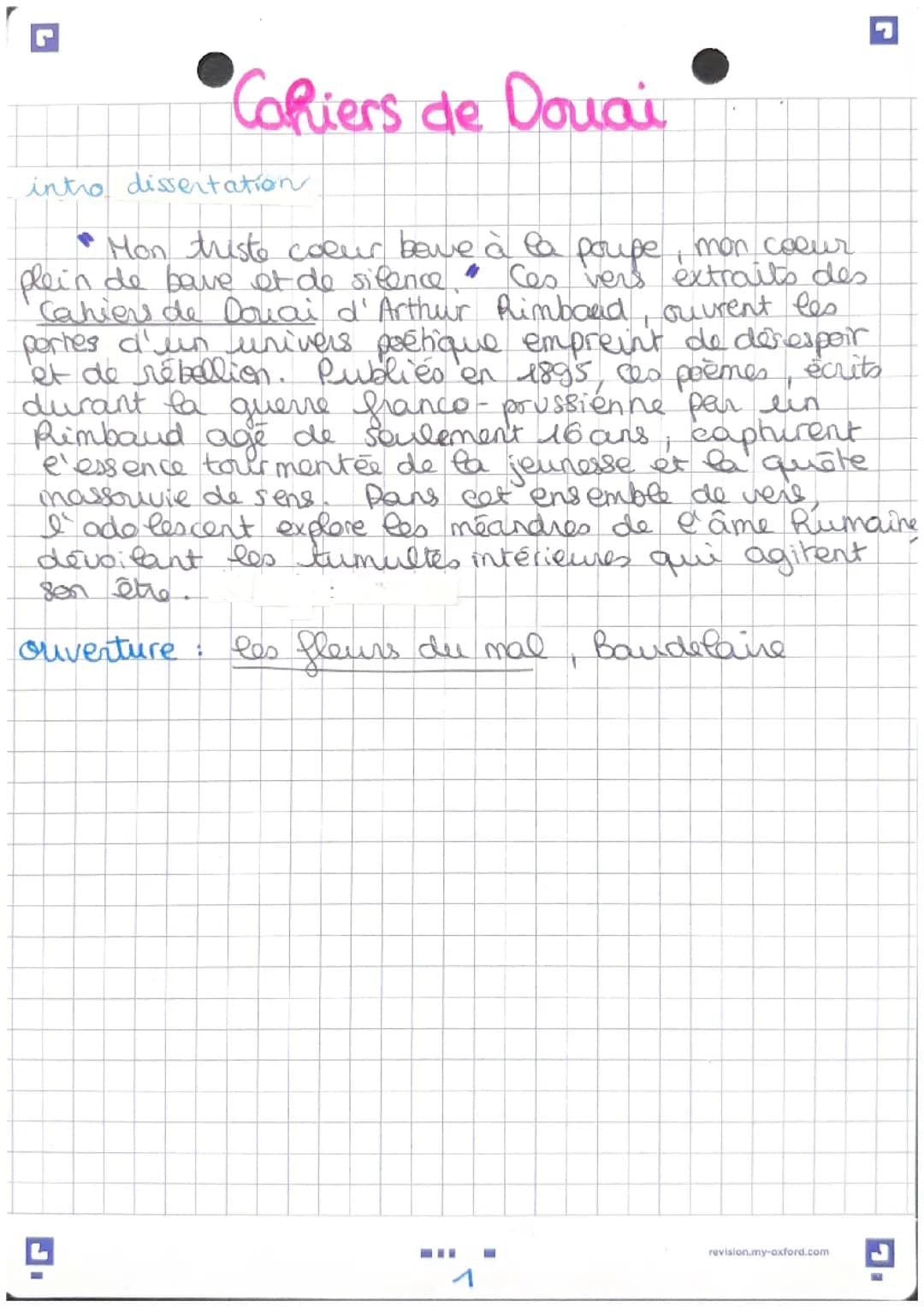 Arthur Rimbaud - dissertation 