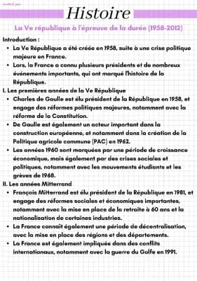 Know La Ve république à l'épreuve de la durée (1958-2012) thumbnail