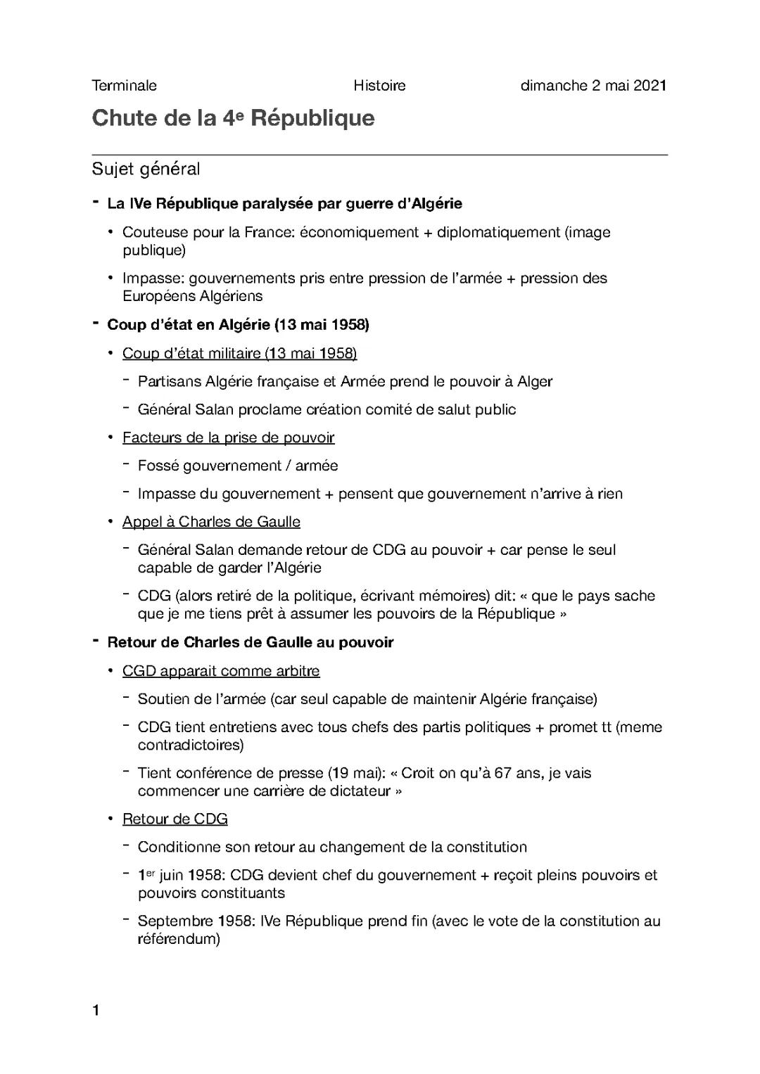 Cours 4 - Chute de la 4e République